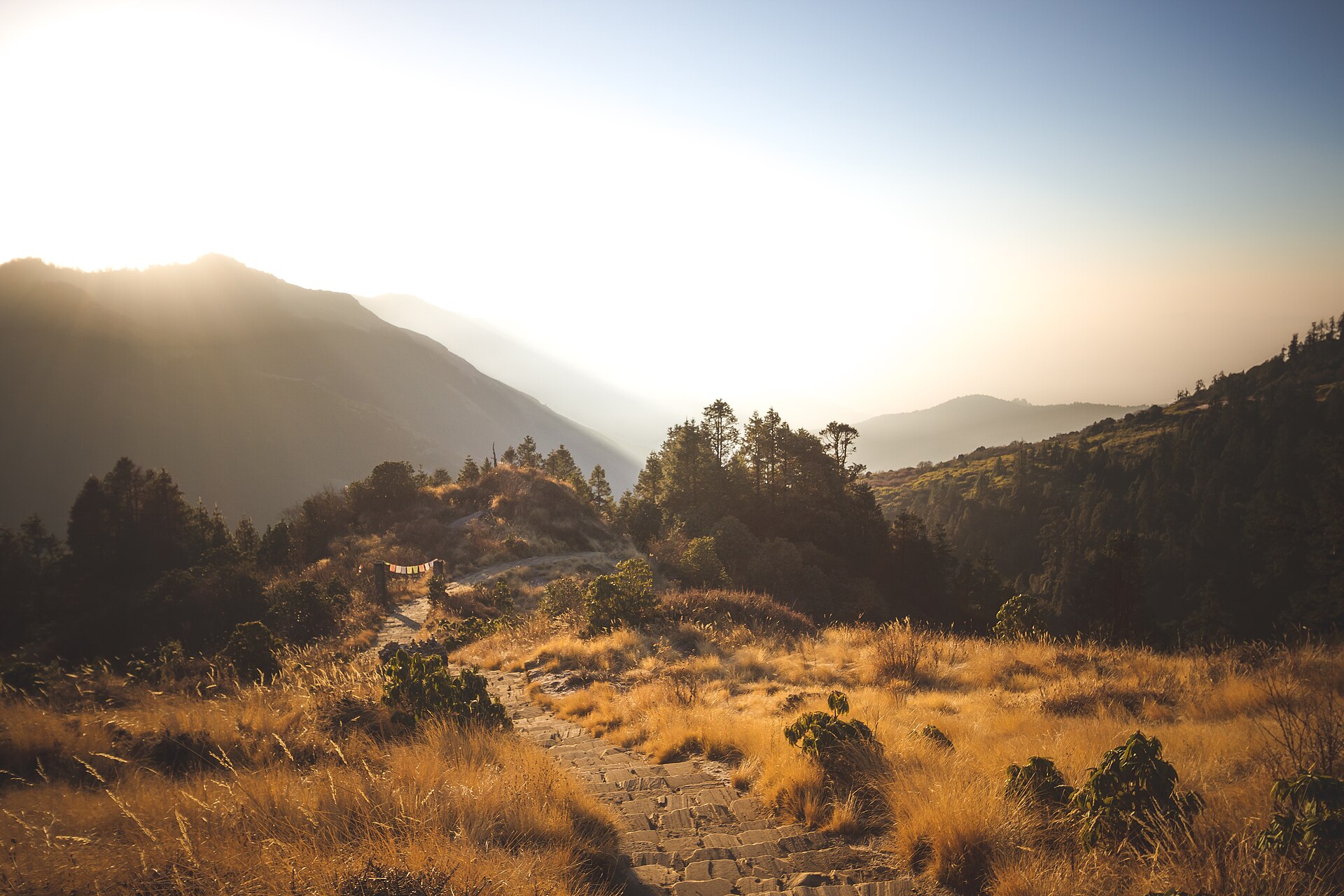 Breathtaking Himalayan mountain peaks at golden hour
